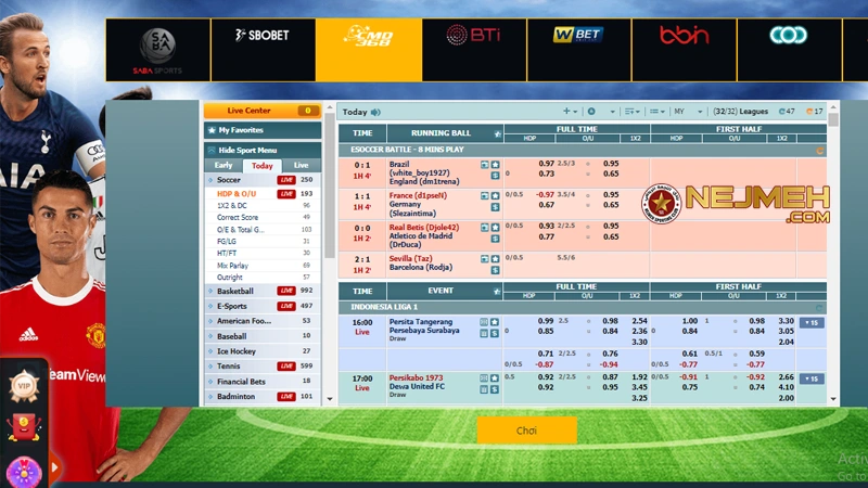 Trang web cá cược bóng đá thường lên kèo các giải nào